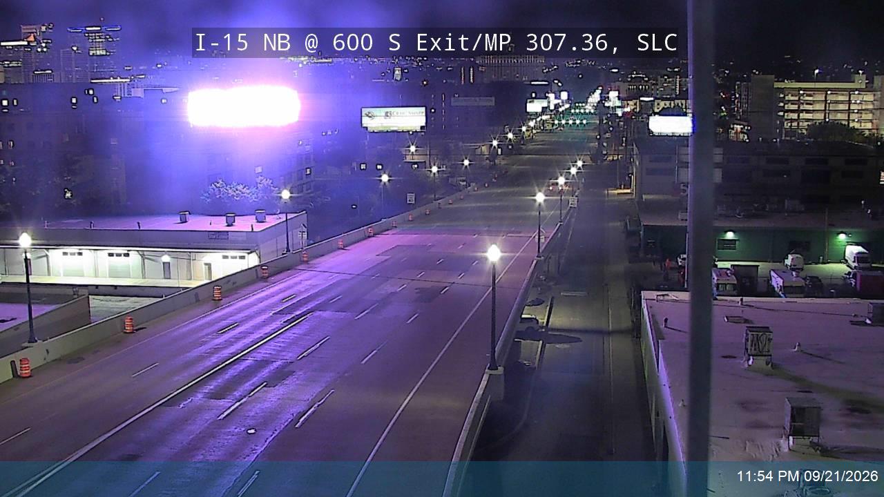 I-15 NB @ 600 S Exit / MP 307.36, SLC