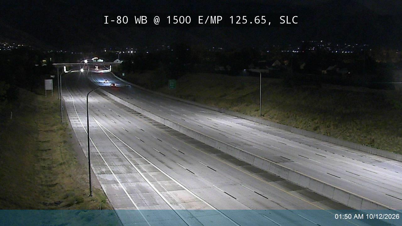 I-80 WB @ 1500 E / MP 125.65, SLC