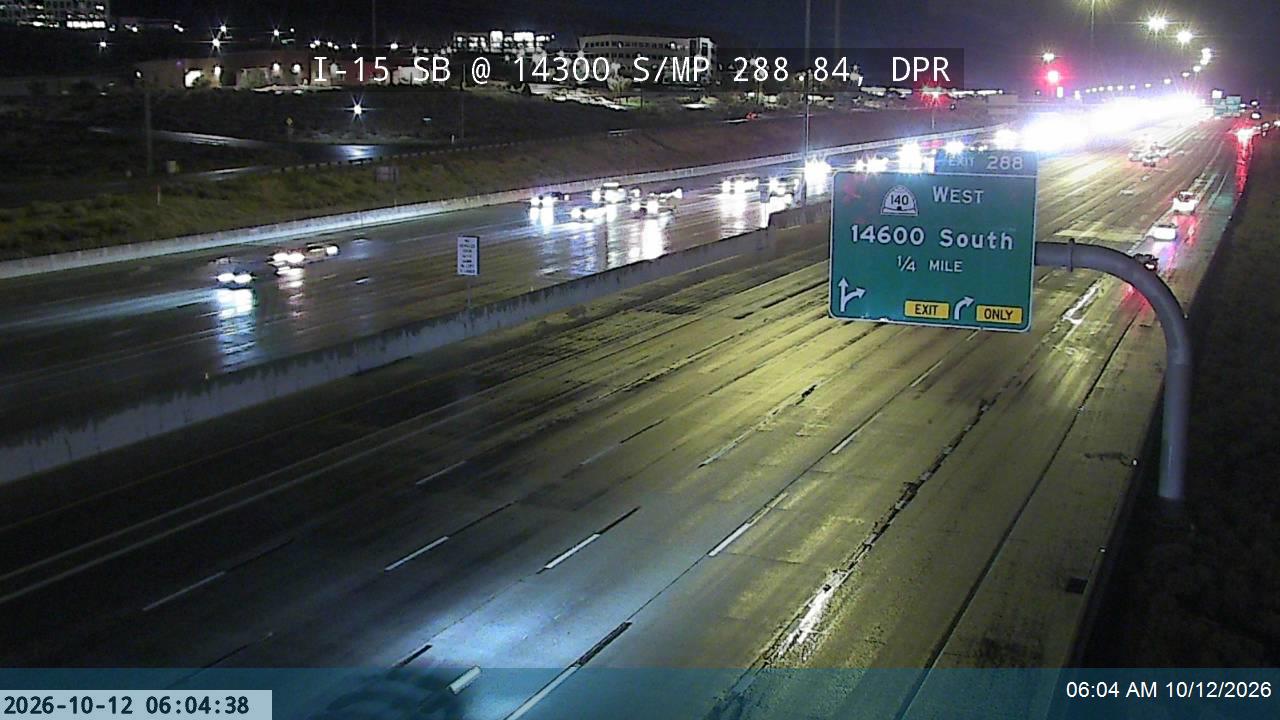 I-15 SB @ 14300 S / MP 288.84, DPR