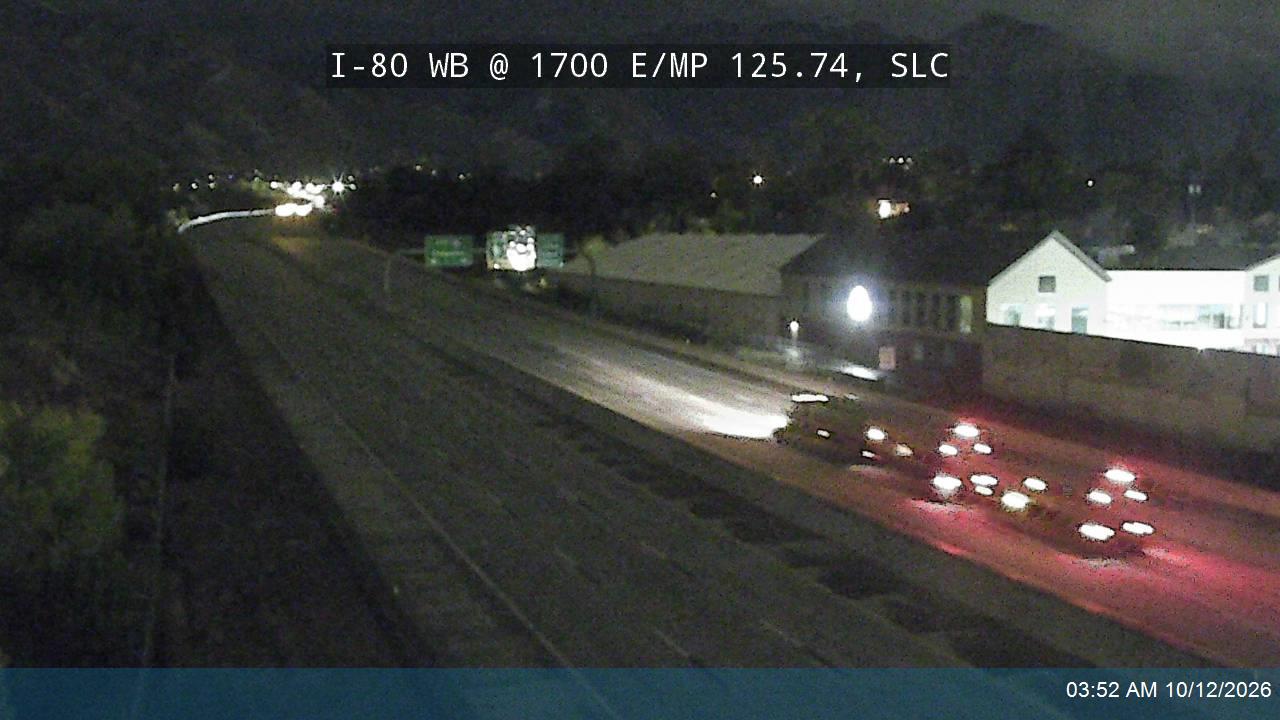 I-80 WB @ 1700 E / MP 125.74, SLC