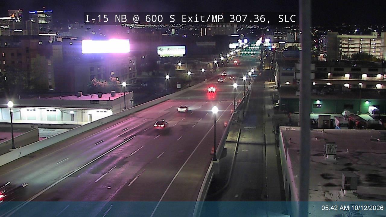 I-15 NB @ 600 S Exit / MP 307.36, SLC
