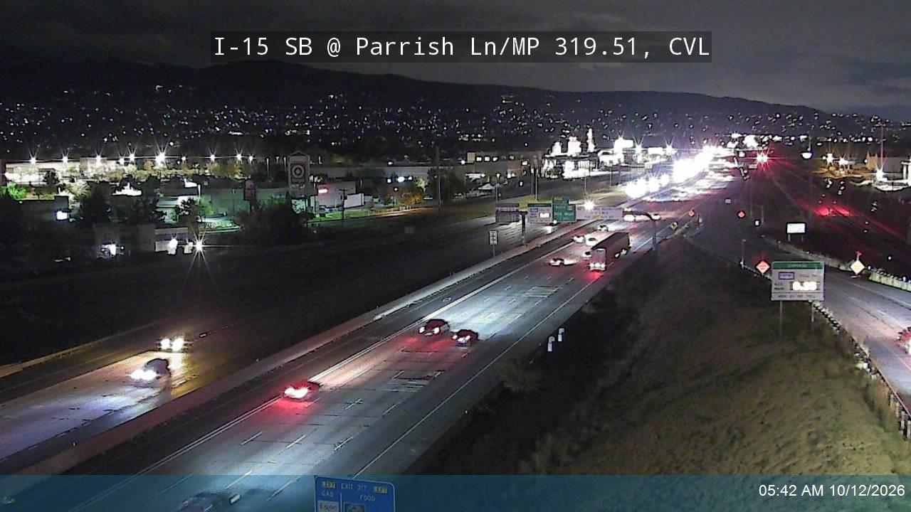 I-15 SB @ Parrish Ln / 400 N / SR-105 / MP 319.51, CVL