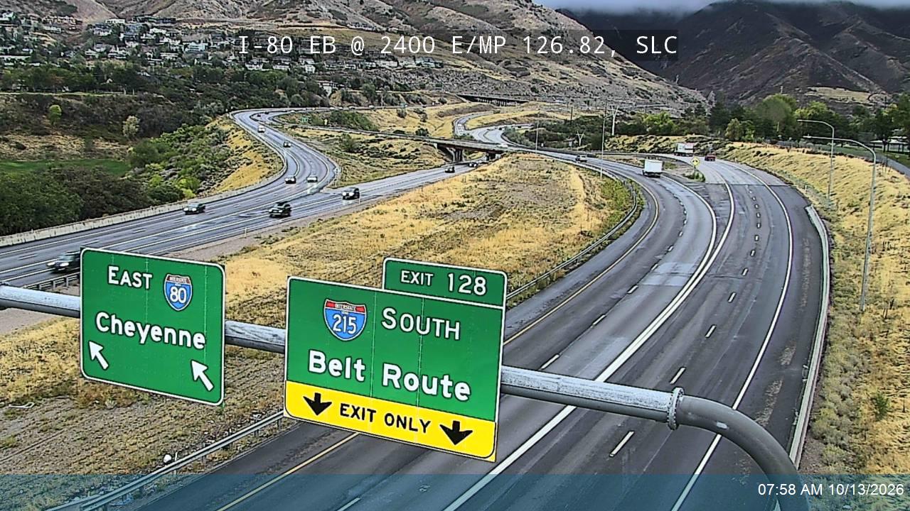 I-80 EB @ 2400 E / MP 126.82, SLC