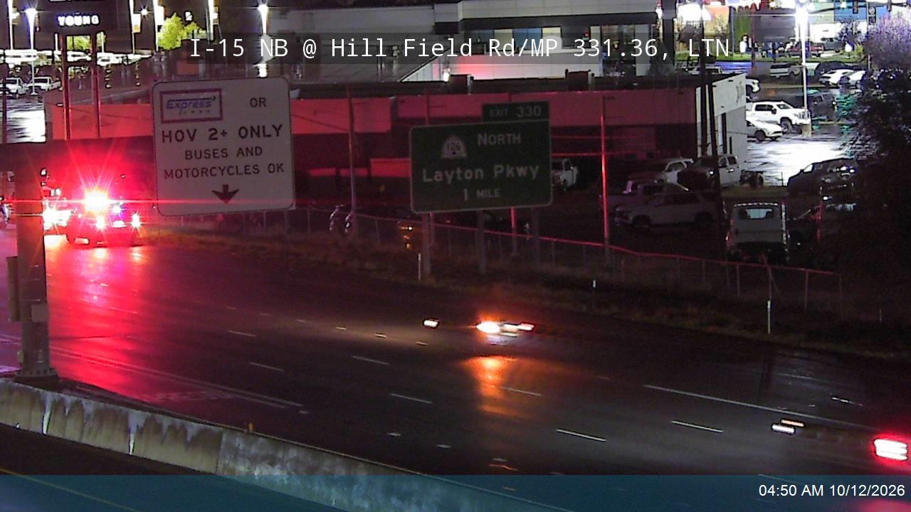 I-15 NB @ Hill Field Rd / 750 N / SR-232 / MP 331.36, LTN