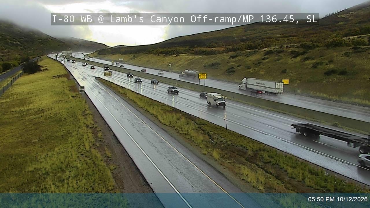 I-80 / Parleys Canyon WB @ Lambs Canyon Rd Off-ramp / MP 136.45, SL