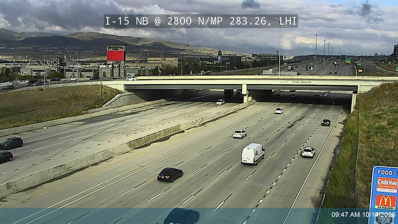 I-15 NB @ 2800 N / MP 283.26, LHI