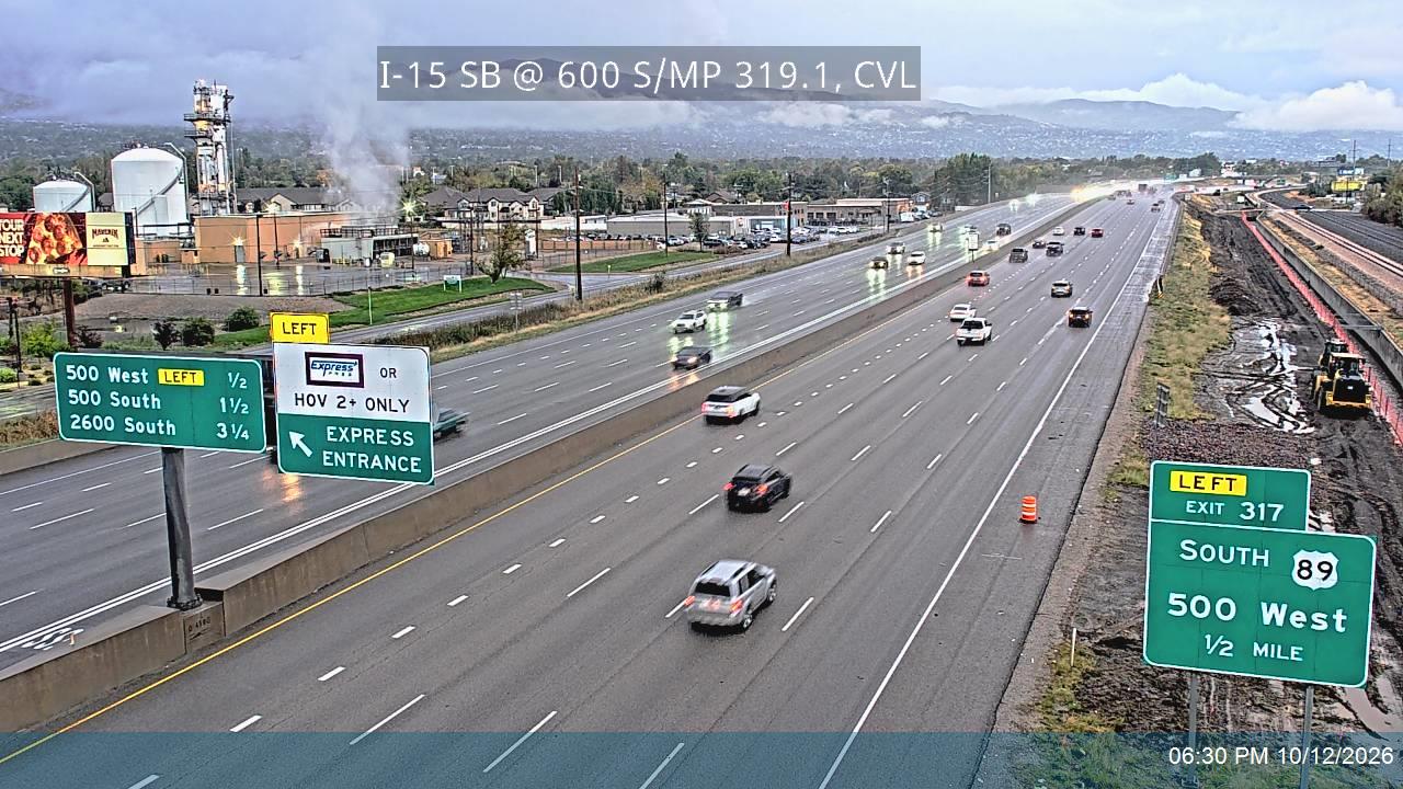 I-15 SB @ 600 S / MP 319.1, CVL