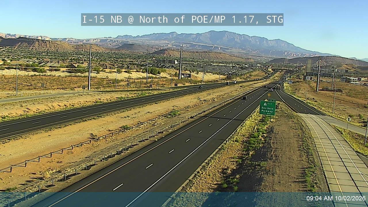 I-15 NB @ North of POE / MP 1.17, STG