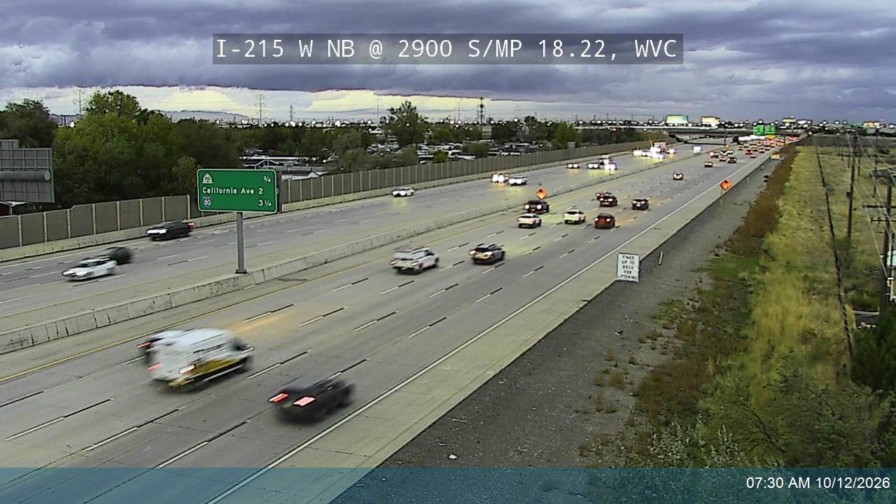 I-215 W NB @ 2900 S / MP 18.22, WVC
