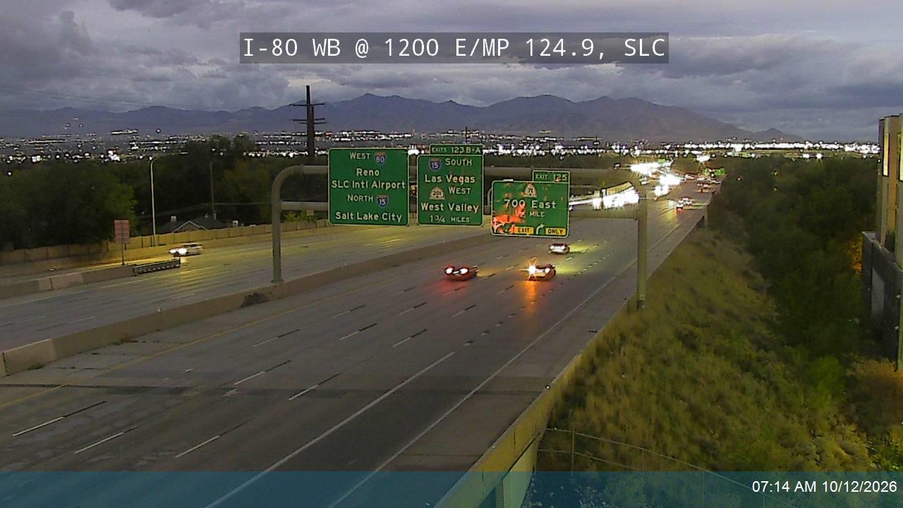I-80 WB @ 1200 E / Highland Dr / MP 124.9, SLC
