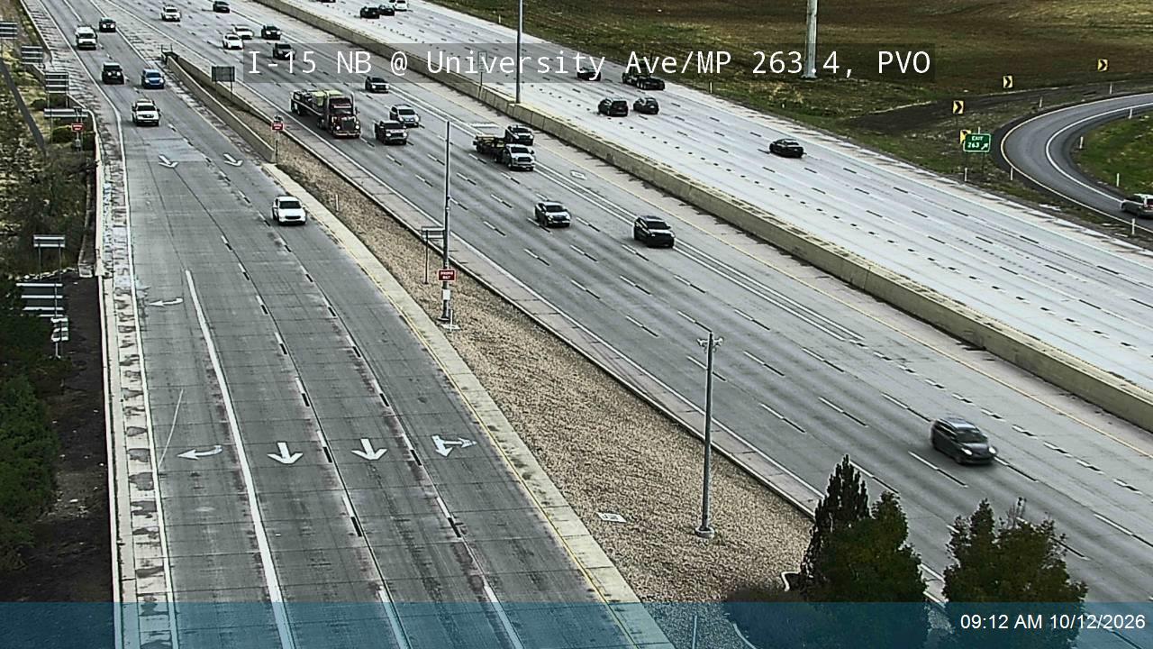 I-15 NB @ University Ave / US-189 / 1860 S / MP 263.4, PVO