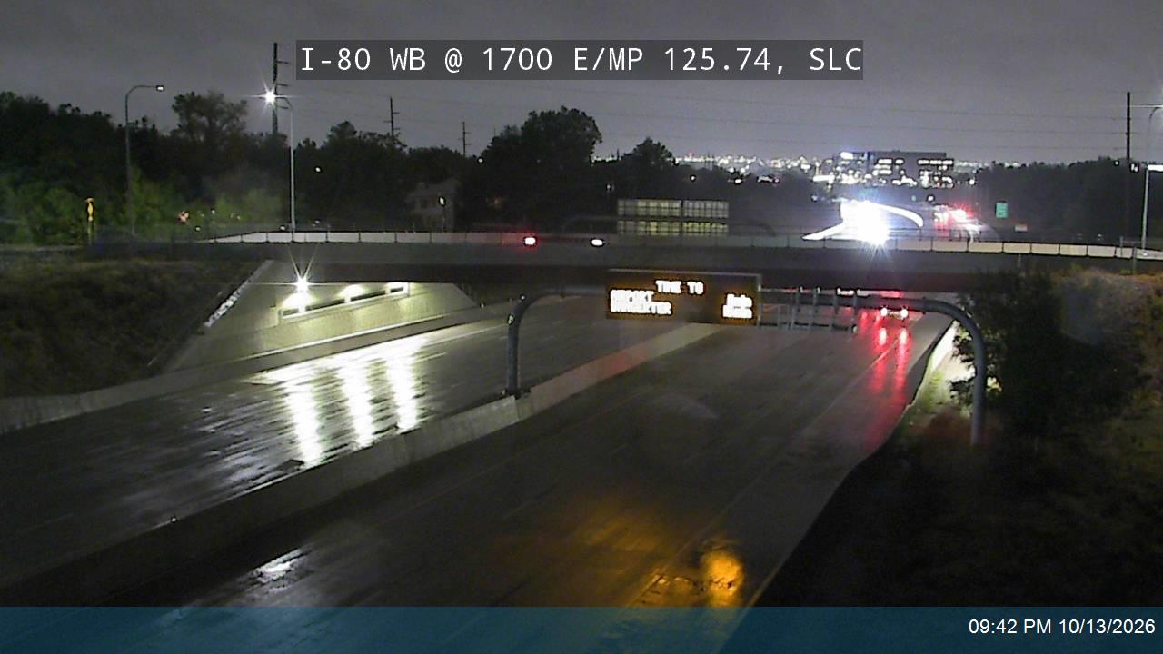 I-80 WB @ 1700 E / MP 125.74, SLC