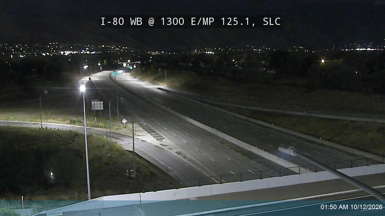I-80 WB @ 1300 E / MP 125.1, SLC