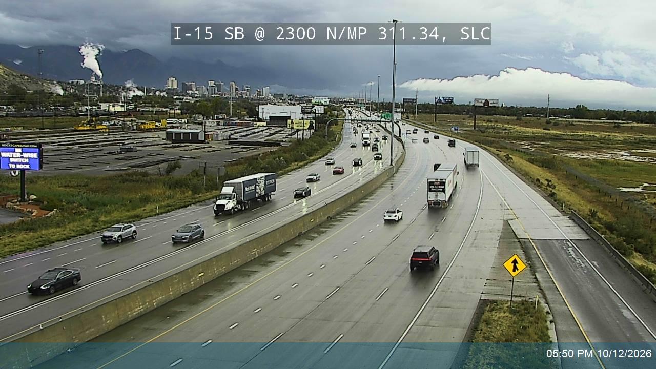 I-15 SB @ 2300 N / Warm Springs Rd / MP 311.34, SLC