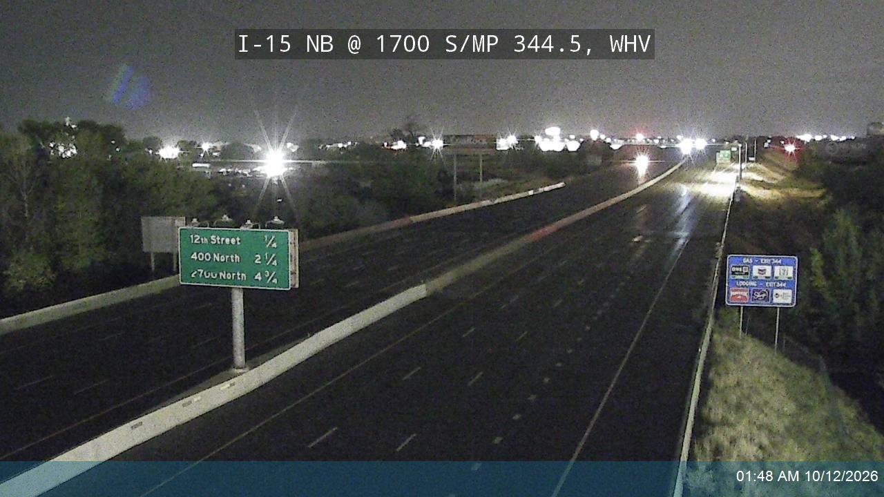 I-15 NB @ 1700 S / River Canal / MP 344.5, WHV