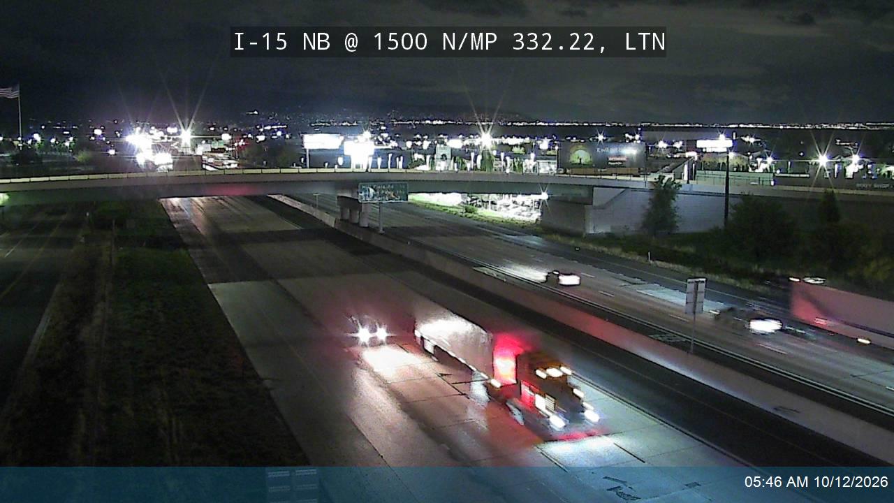 I-15 NB @ 1500 N / MP 332.22, LTN
