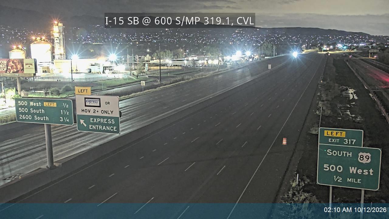 I-15 SB @ 600 S / MP 319.1, CVL