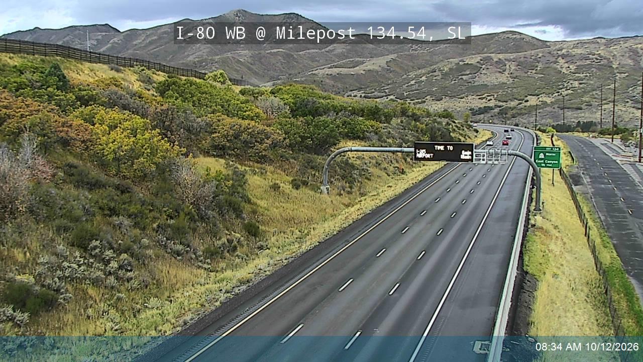 I-80 / Parleys Canyon WB @ Mountain Dell / MP 134.54, SL