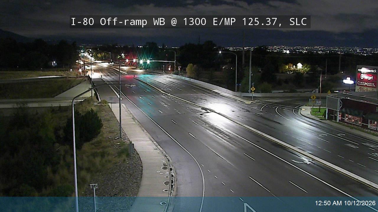 I-80 Off-ramp WB @ 1300 E / MP 125.37, SLC