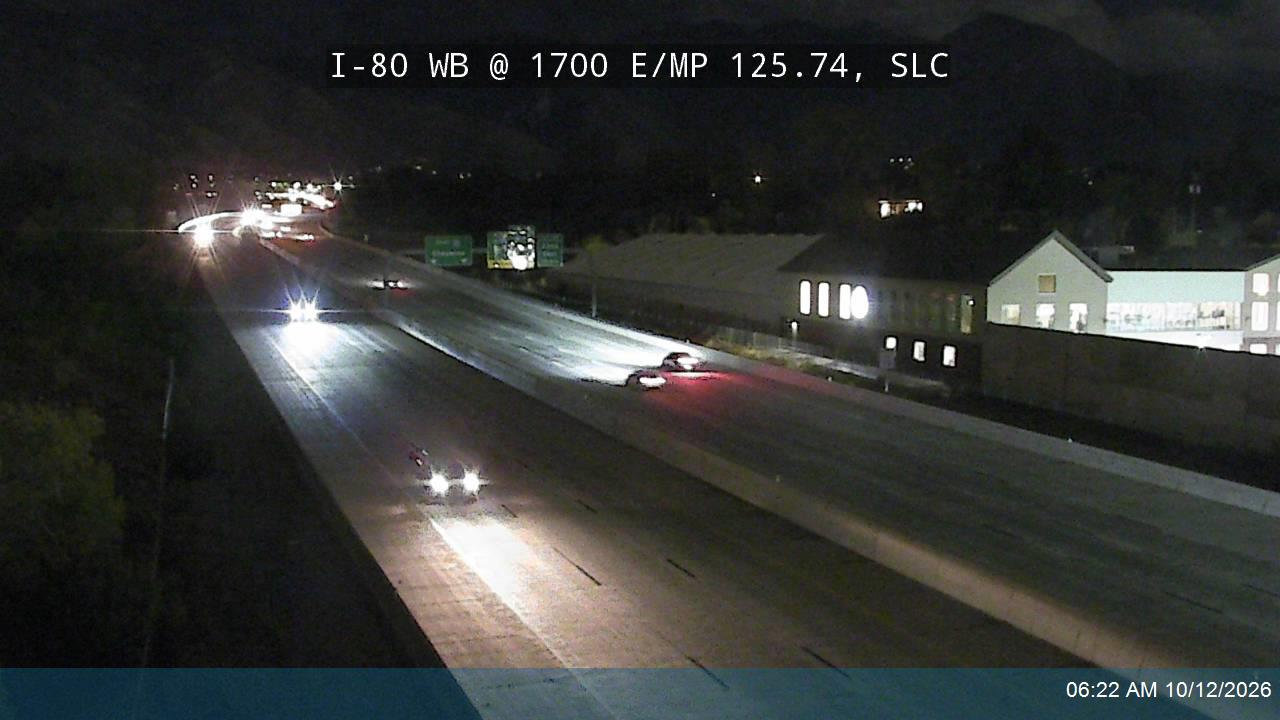 I-80 WB @ 1700 E / MP 125.74, SLC