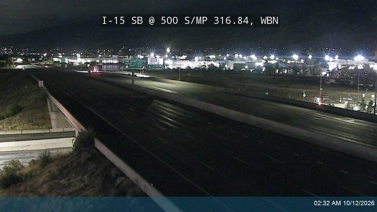 I-15 SB @ 500 S / SR-68 / MP 316.84, WBN