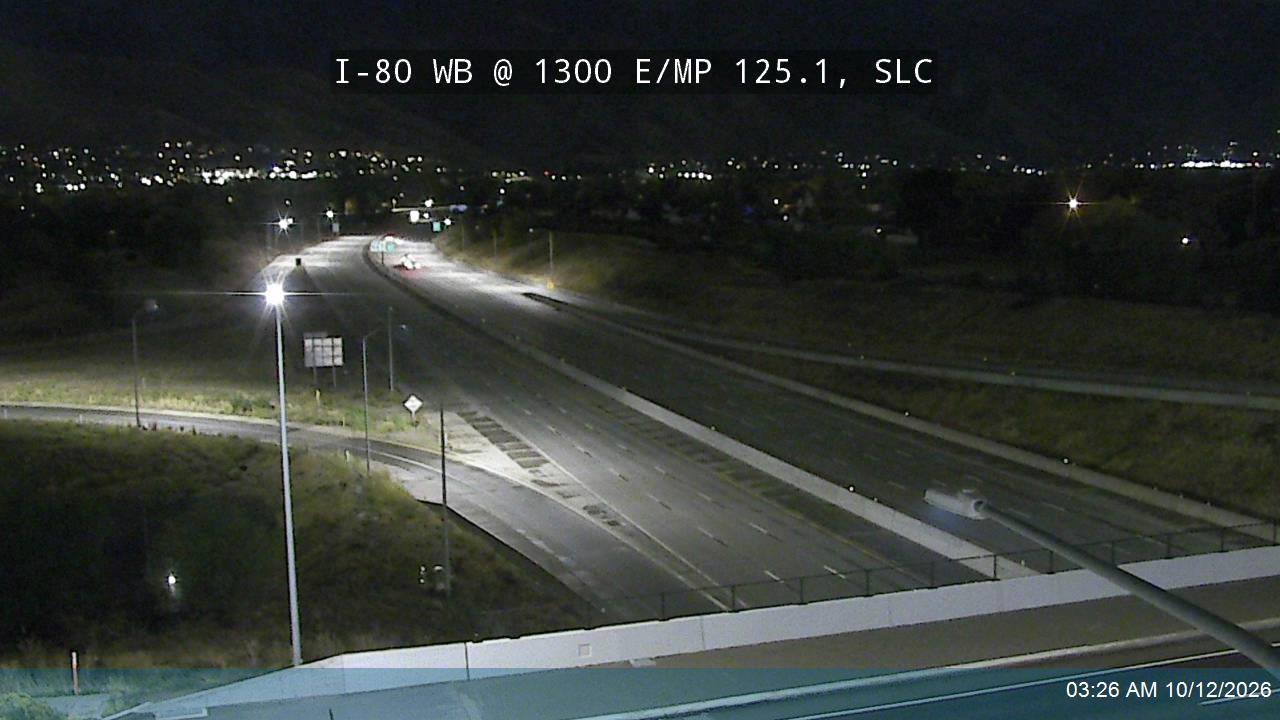 I-80 WB @ 1300 E / MP 125.1, SLC