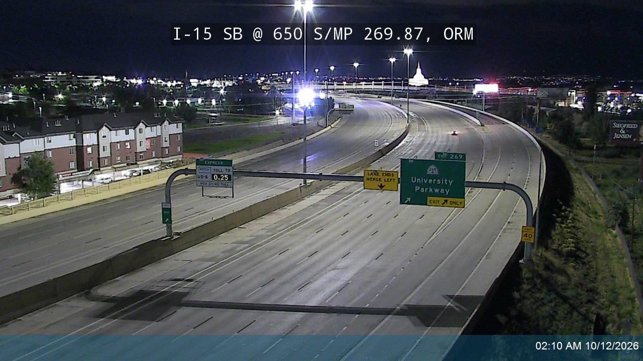I-15 SB @ 650 S / MP 269.87, ORM