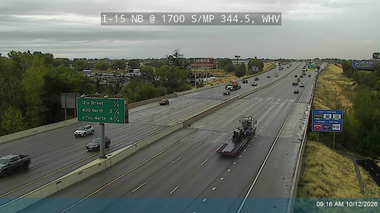 I-15 NB @ 1700 S / River Canal / MP 344.5, WHV