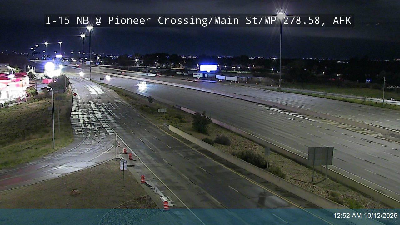 I-15 NB @ Pioneer Crossing / Main St / SR-145 / MP 278.58, AFK