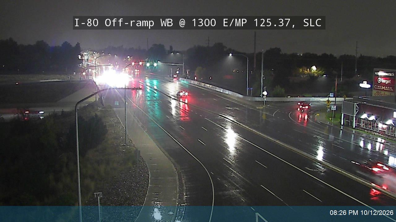 I-80 Off-ramp WB @ 1300 E / MP 125.37, SLC