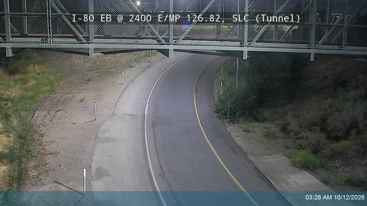 I-80 EB @ 2400 E / MP 126.82, SLC (Tunnel)