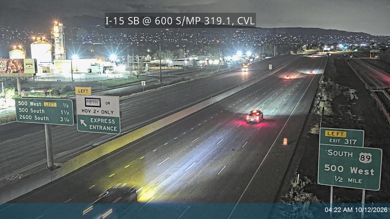 I-15 SB @ 600 S / MP 319.1, CVL