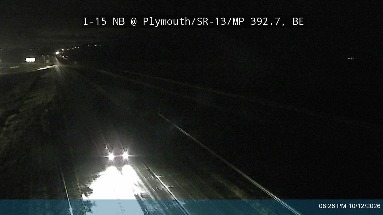 I-15 NB @ Plymouth / SR-13 / MP 392.7, BE