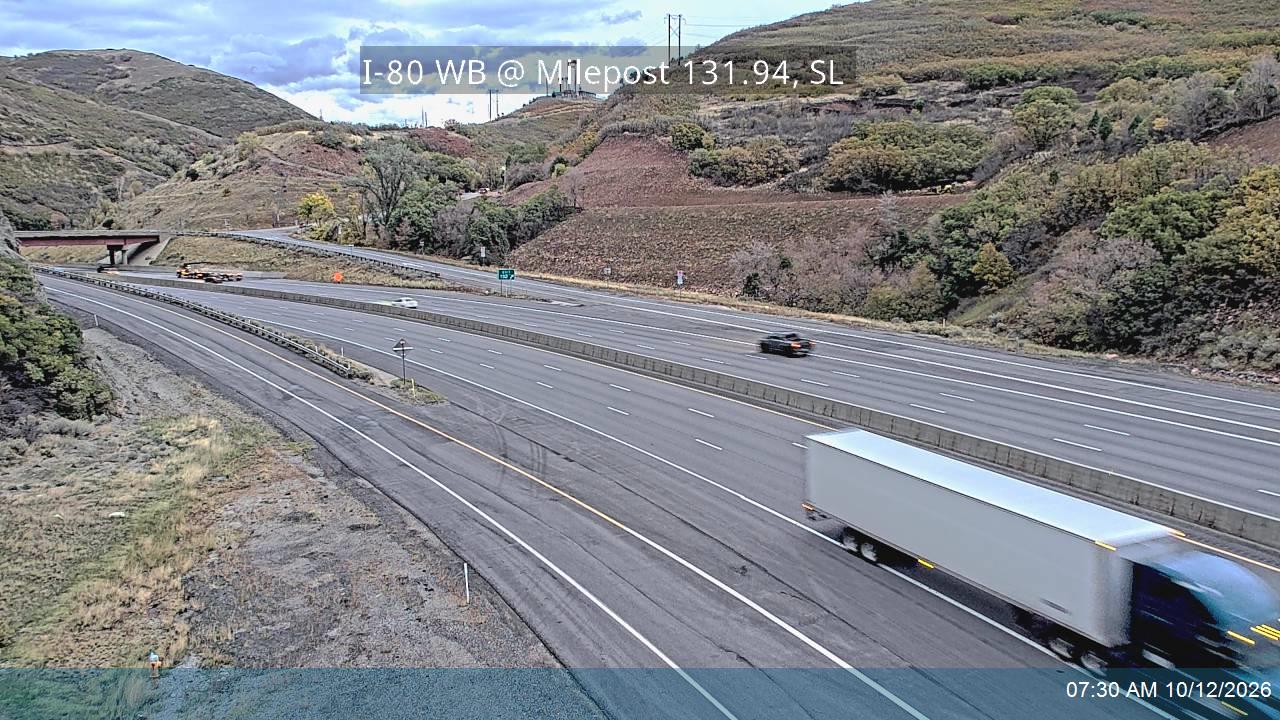 I-80 / Parleys Canyon WB @ Milepost 131.94, SL
