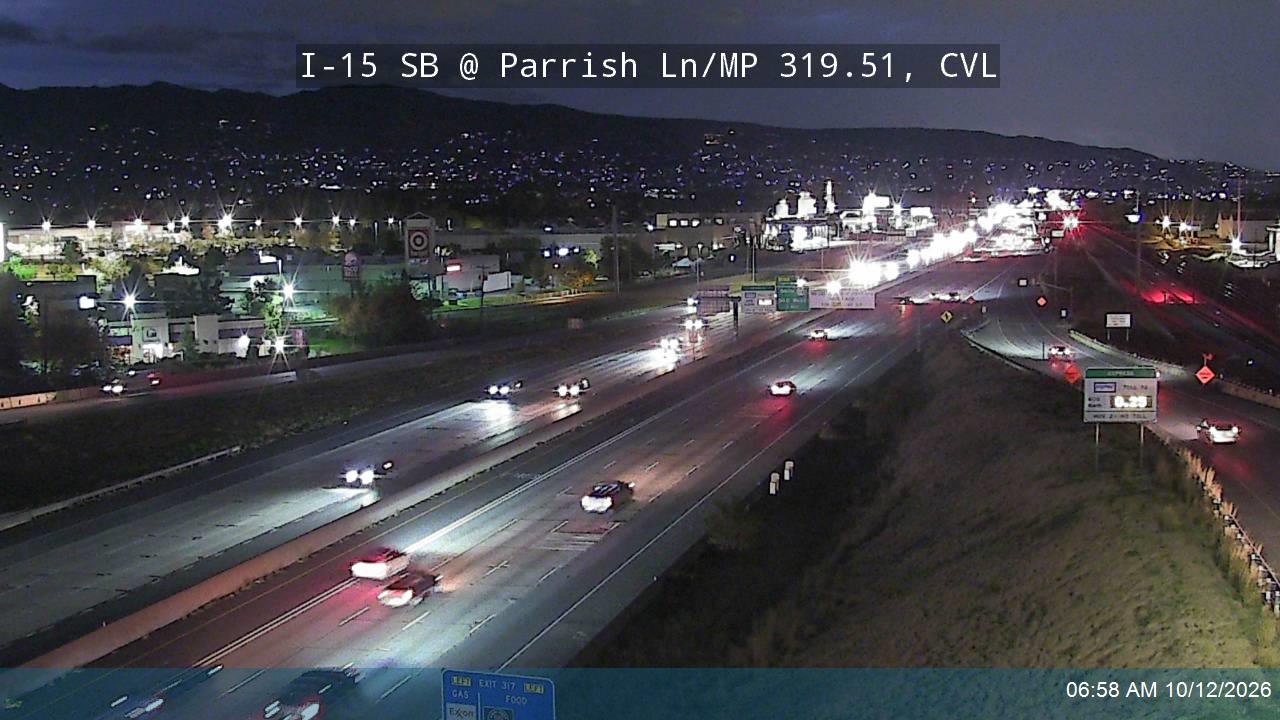 I-15 SB @ Parrish Ln / 400 N / SR-105 / MP 319.51, CVL