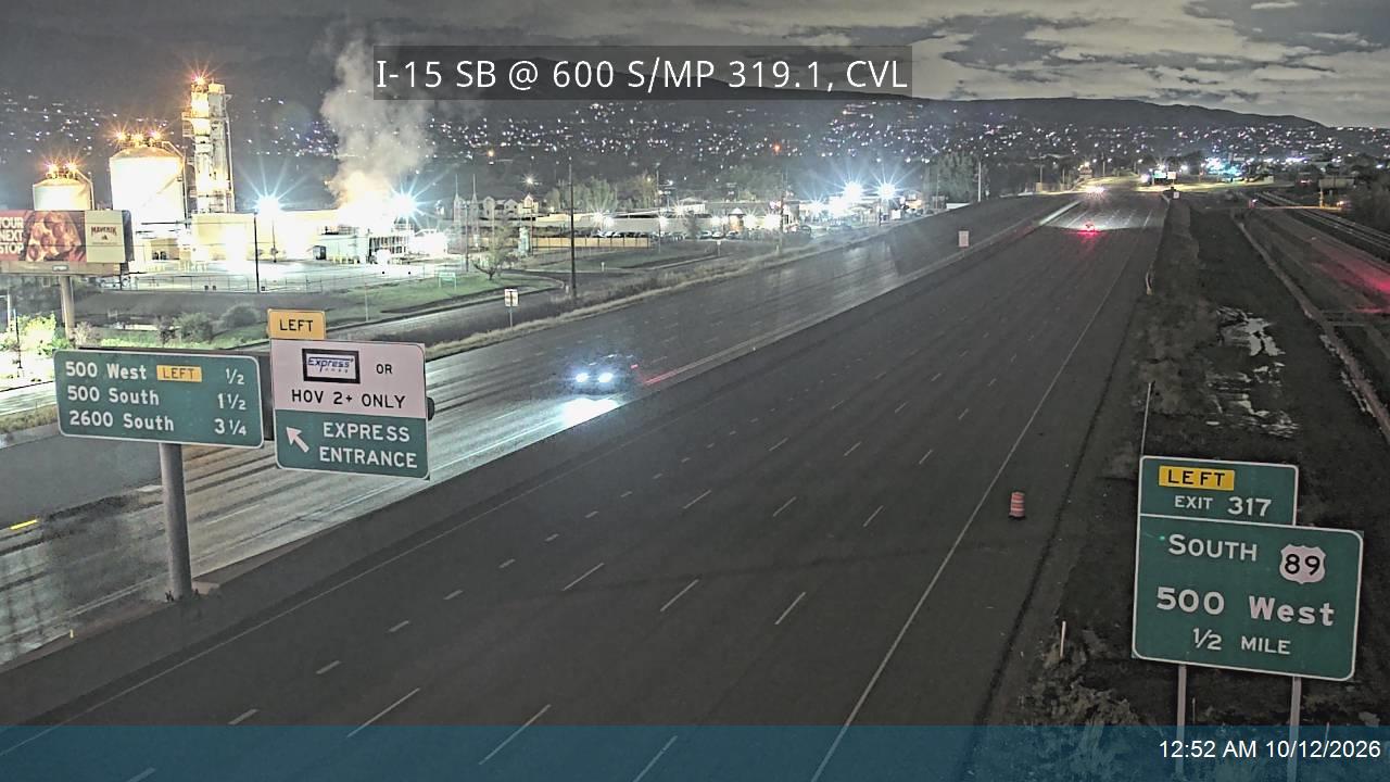 I-15 SB @ 600 S / MP 319.1, CVL
