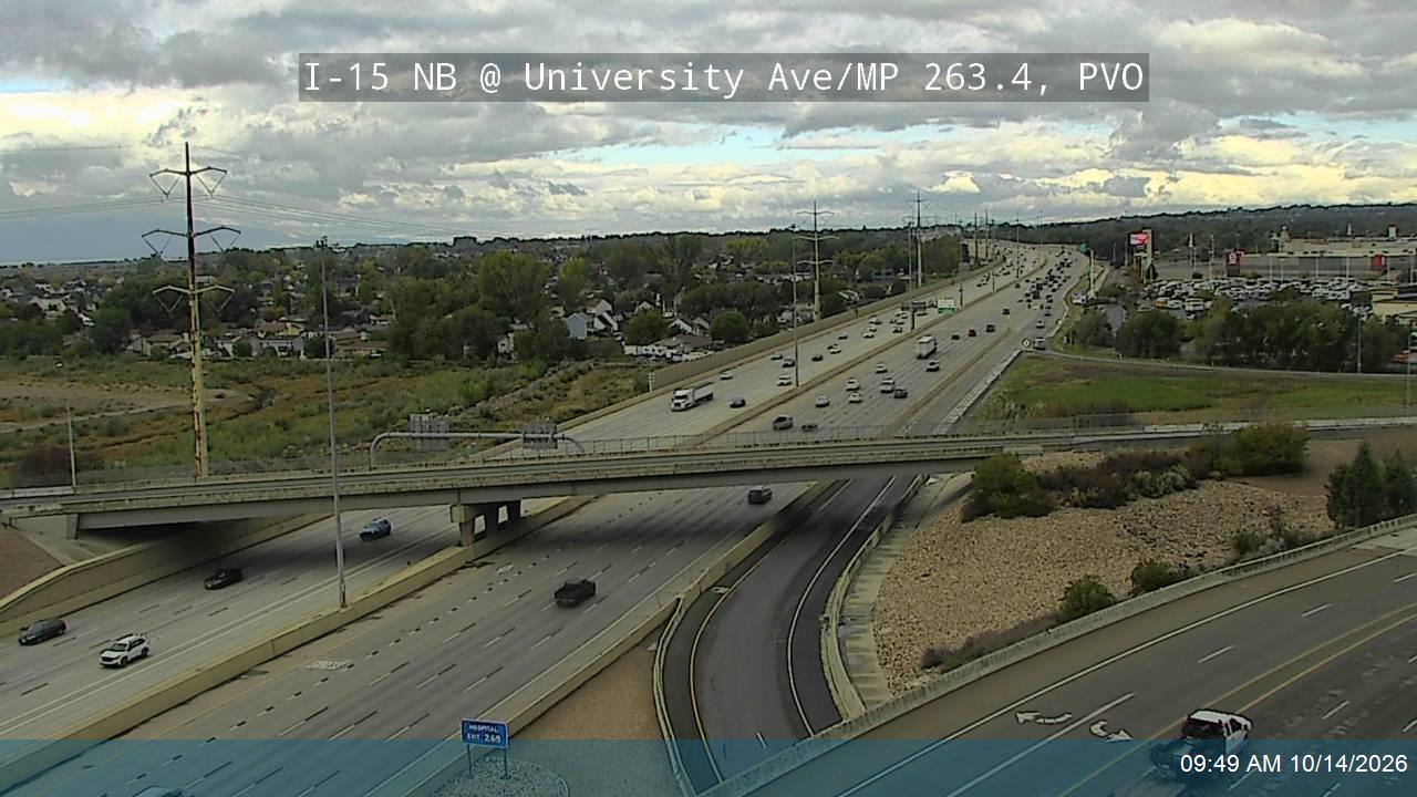 I-15 NB @ University Ave / US-189 / 1860 S / MP 263.4, PVO