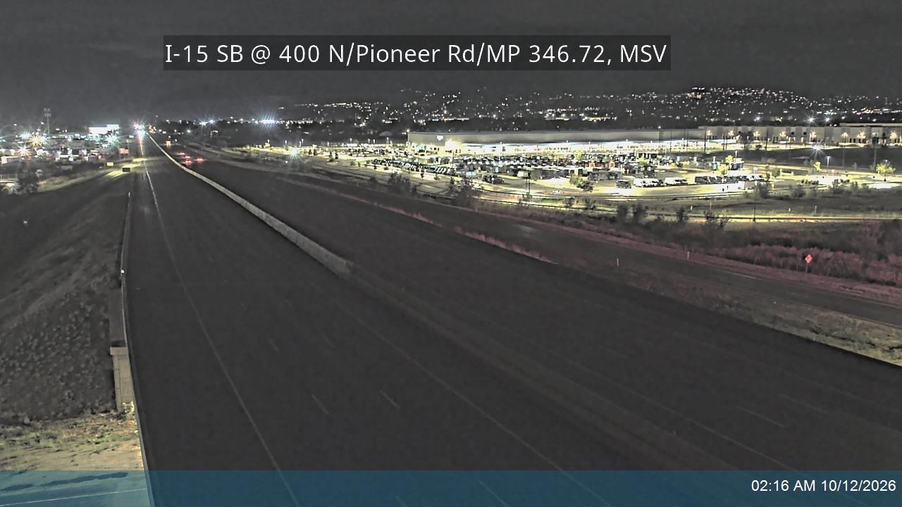 I-15 SB @ 400 N / Pioneer Rd / MP 346.72, MSV