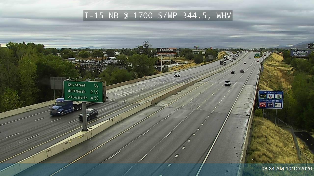 I-15 NB @ 1700 S / River Canal / MP 344.5, WHV