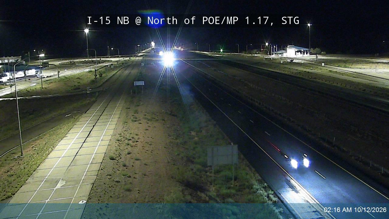 I-15 NB @ North of POE / MP 1.17, STG