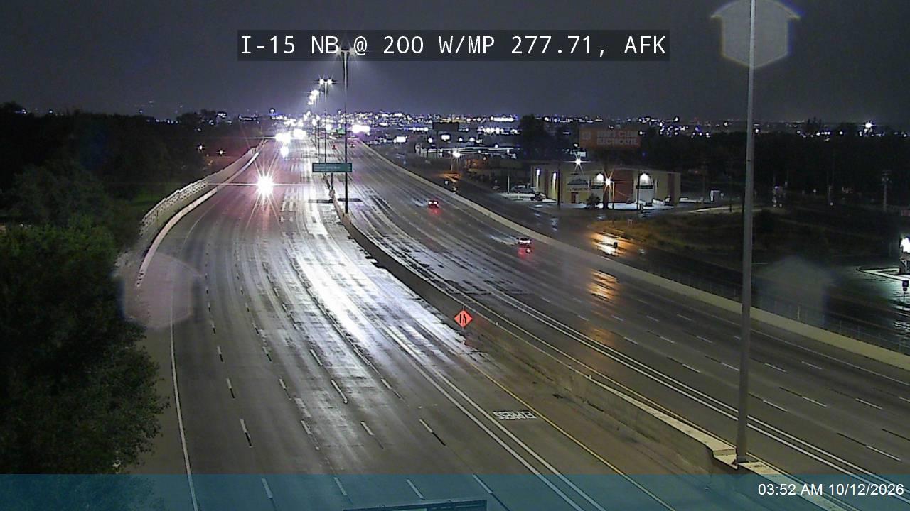 I-15 NB @ 200 W / MP 277.71, AFK
