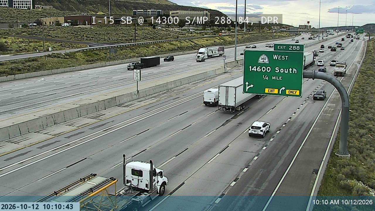 I-15 SB @ 14300 S / MP 288.84, DPR