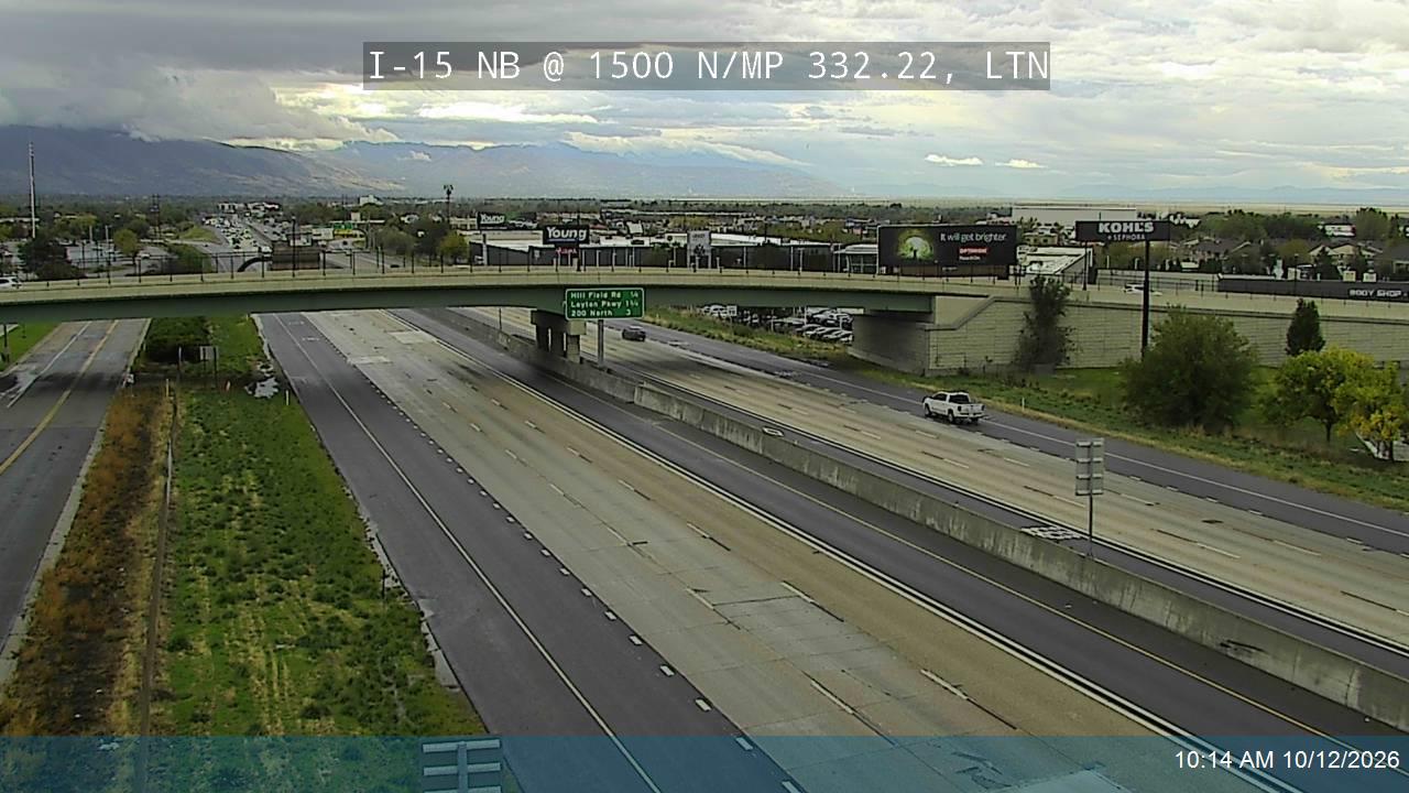 I-15 NB @ 1500 N / MP 332.22, LTN