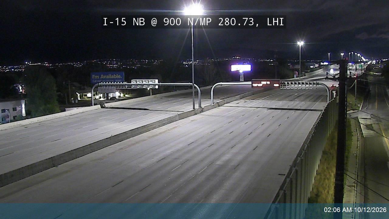 I-15 NB @ 900 N / MP 280.73, LHI
