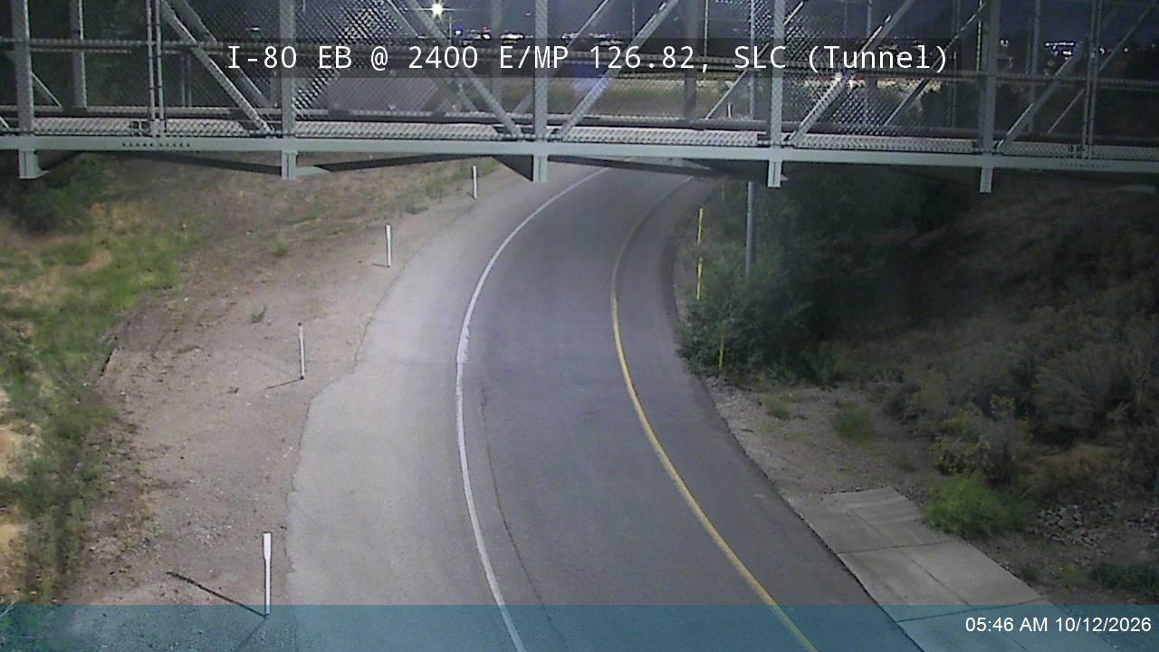 I-80 EB @ 2400 E / MP 126.82, SLC (Tunnel)