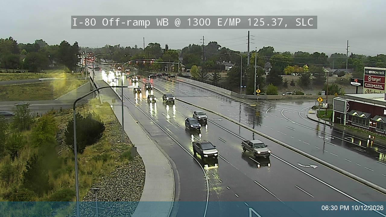 I-80 Off-ramp WB @ 1300 E / MP 125.37, SLC