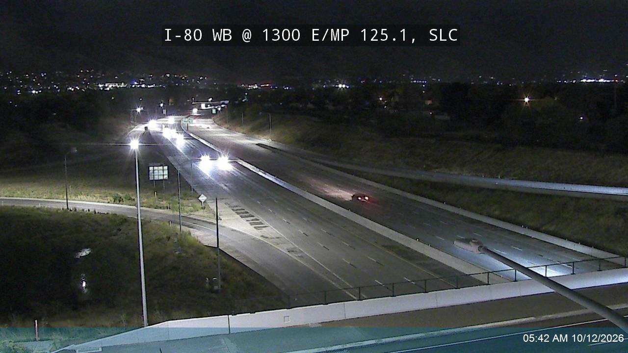 I-80 WB @ 1300 E / MP 125.1, SLC