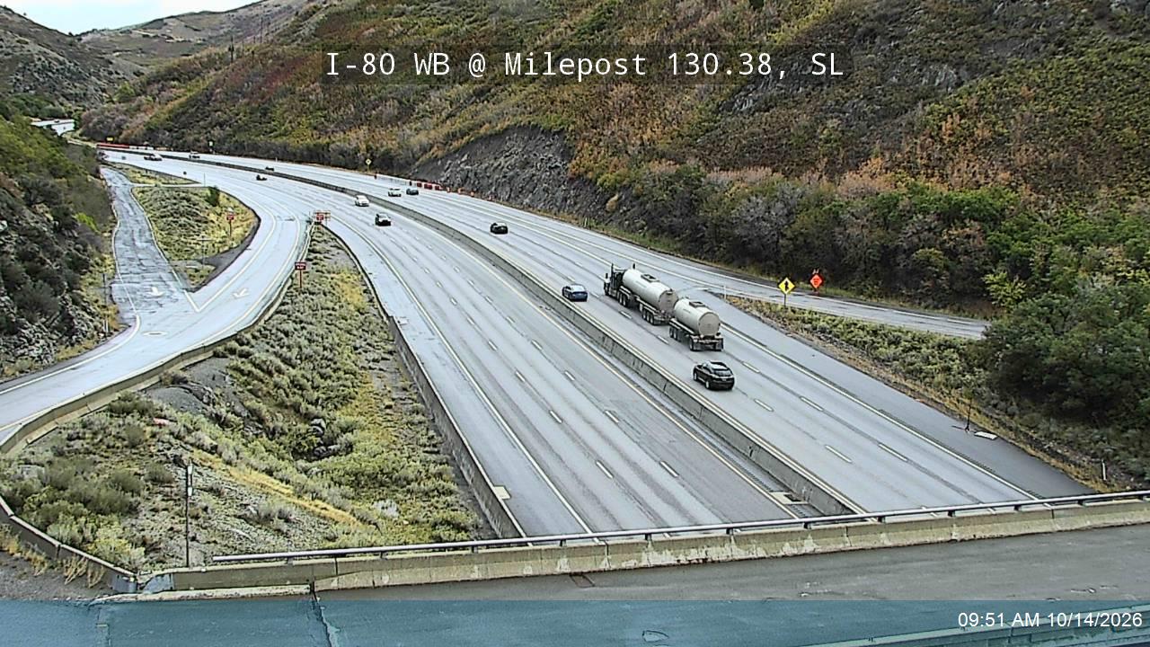 I-80 / Parleys Canyon WB @ East Quarry / MP 130.38, SL