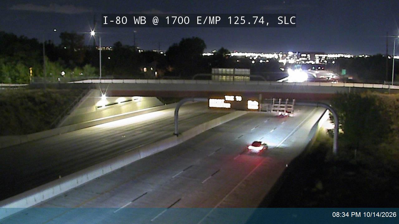 I-80 WB @ 1700 E / MP 125.74, SLC