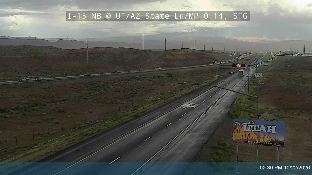 I-15 NB @ UT/AZ State Line / MP 0.14, STG